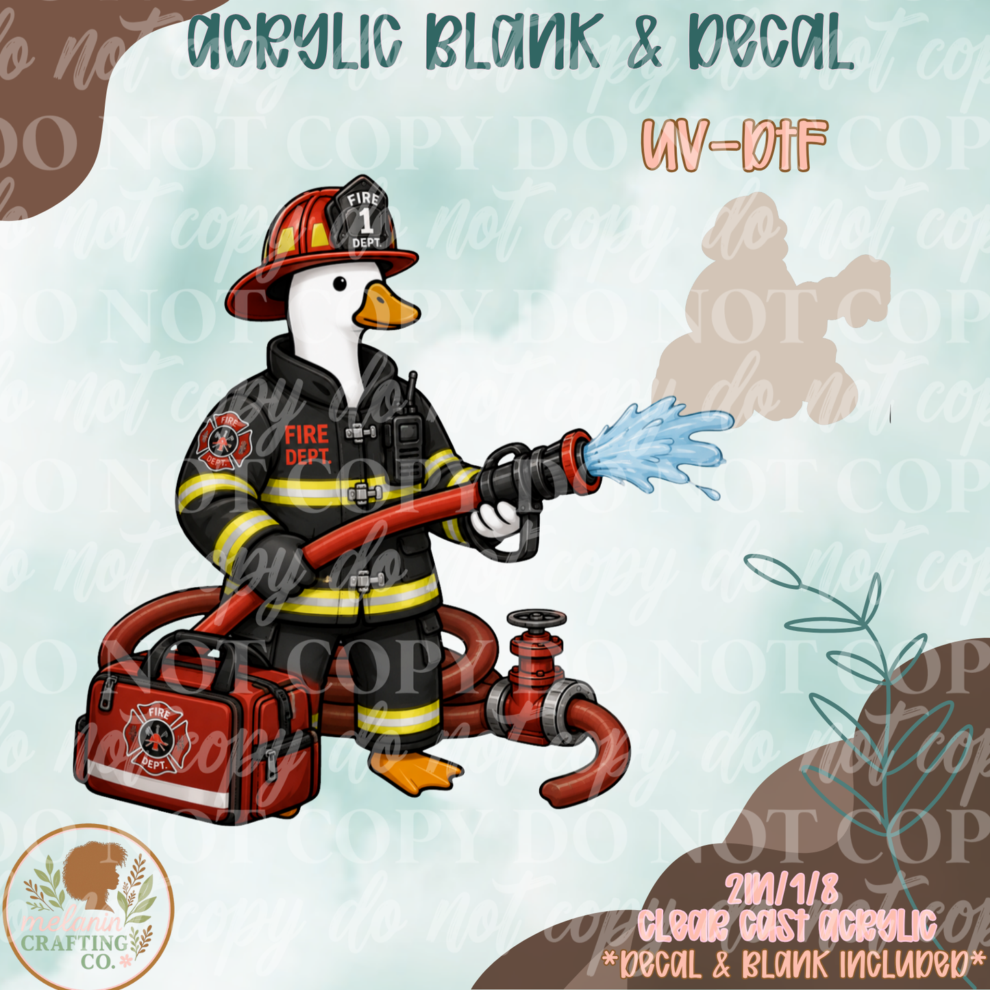 Fire Response UV DTF Acrylic Blank Set