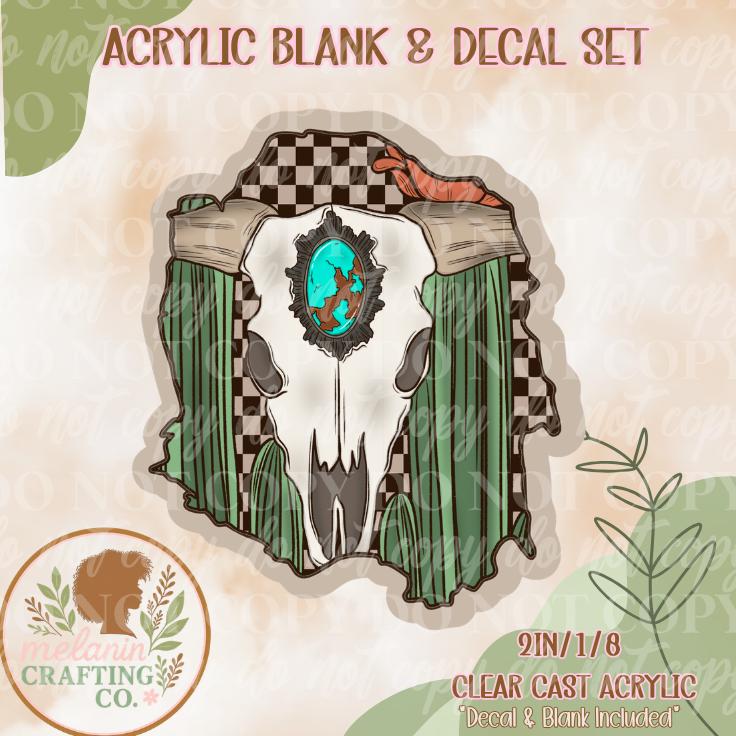 Turquoise Trails Acrylic Blank & Decal Set