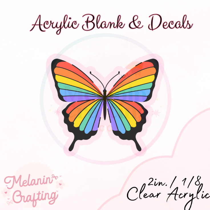 Pride Butterfly Acrylic Blank & Decal Set