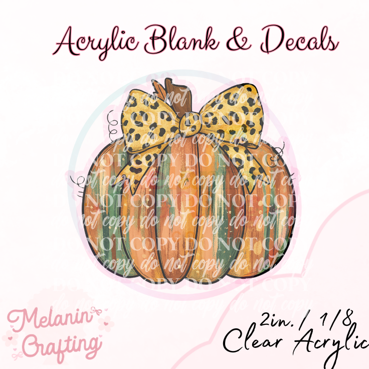 Colorful Coquette Gold Pumpkin Acrylic Blank & Decal Set