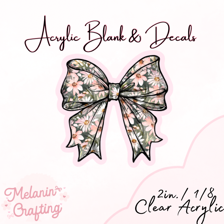 Spring Bow Acrylic Blank & Decal Set