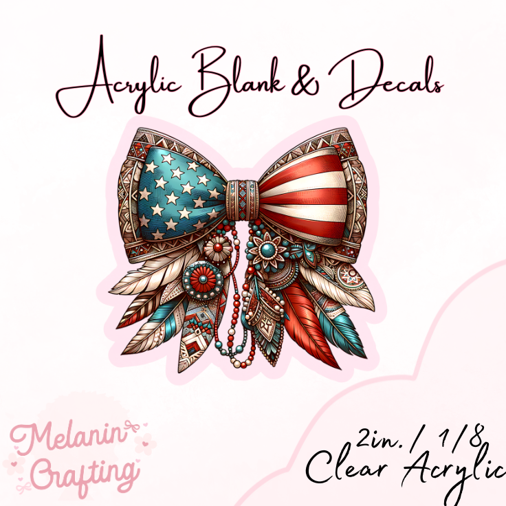 Western American Flag Acrylic Blank & Decal Set