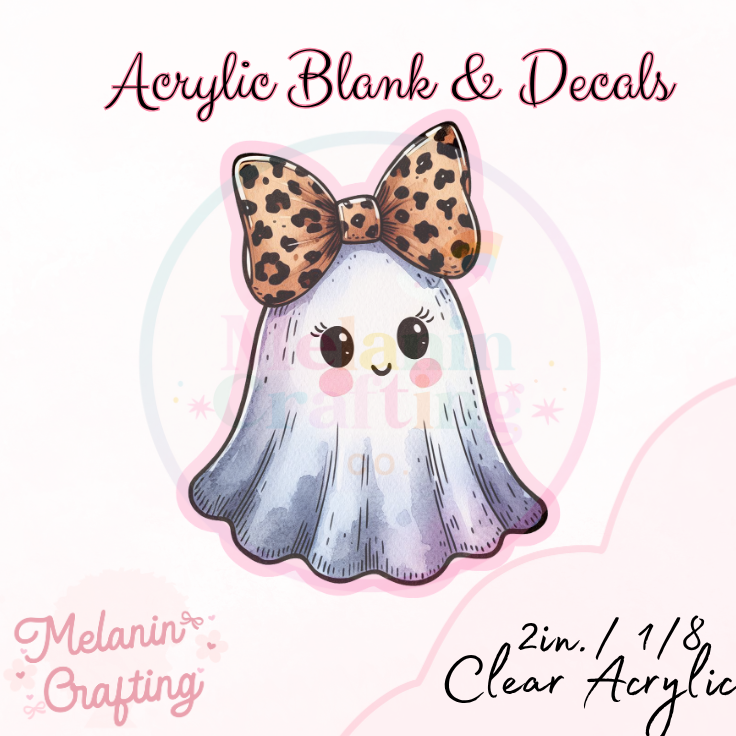 Ghost Leopard Acrylic Blank & Decal Set