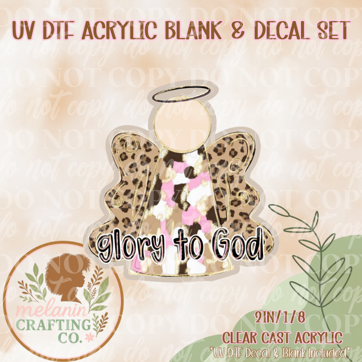 Glory To God UV DTF Acrylic Blank & Decal Set