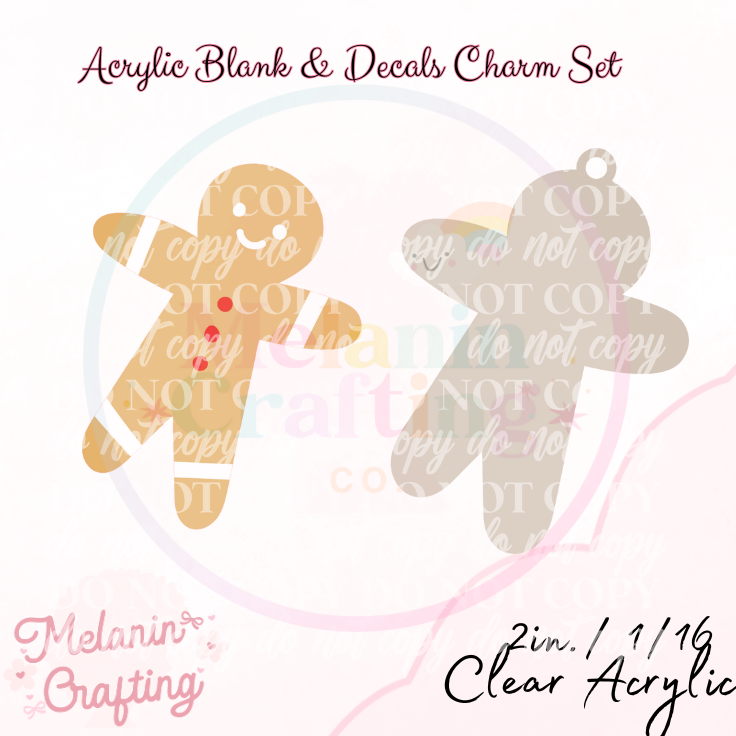Gingerbread Man Charm & Decal Set