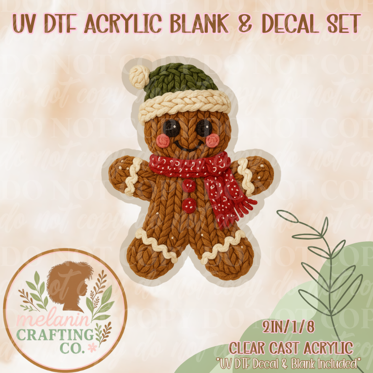 CoCo Gingerbread UV DTF Acrylic Blank & Decal Set