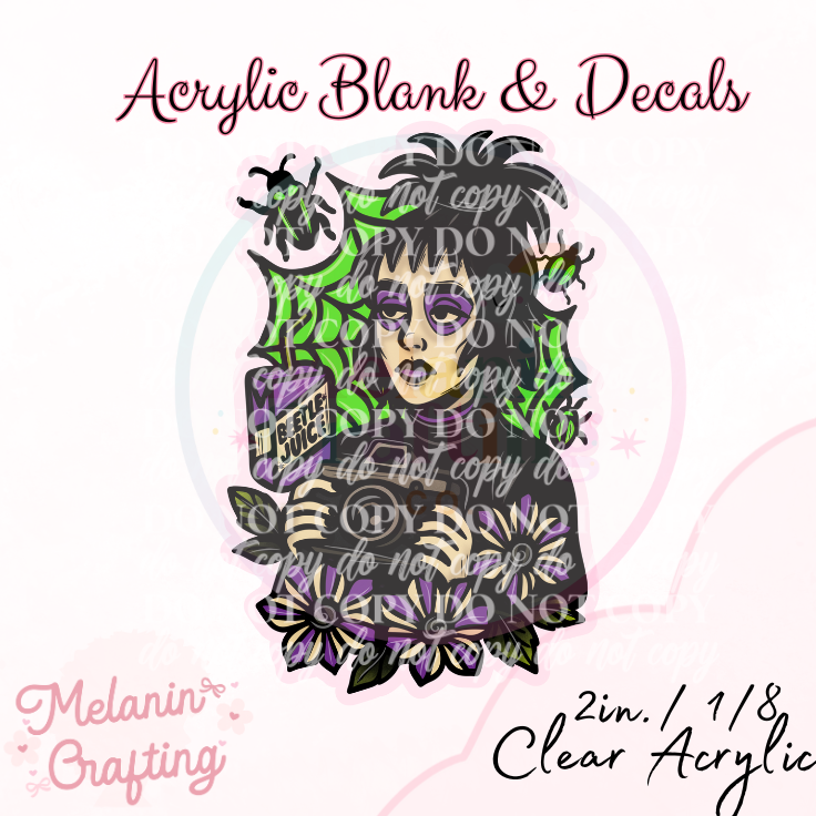 Lydia flower Acrylic Blank & Decal Set
