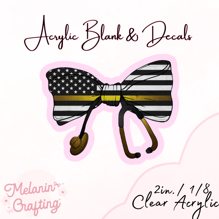 Dispatcher Stethoscope Bow Acrylic Blank & Decal Set
