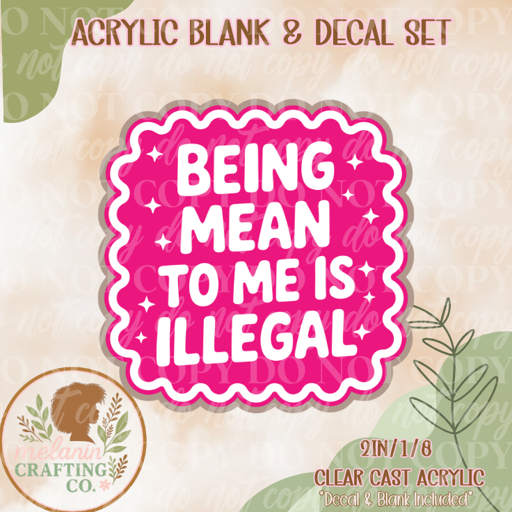 Being Mean Acrylic Blank & Decal Set