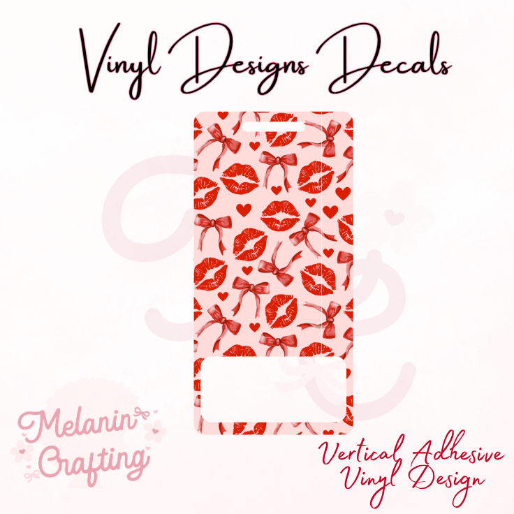 Red Lips Vertical Vinyl Decal
