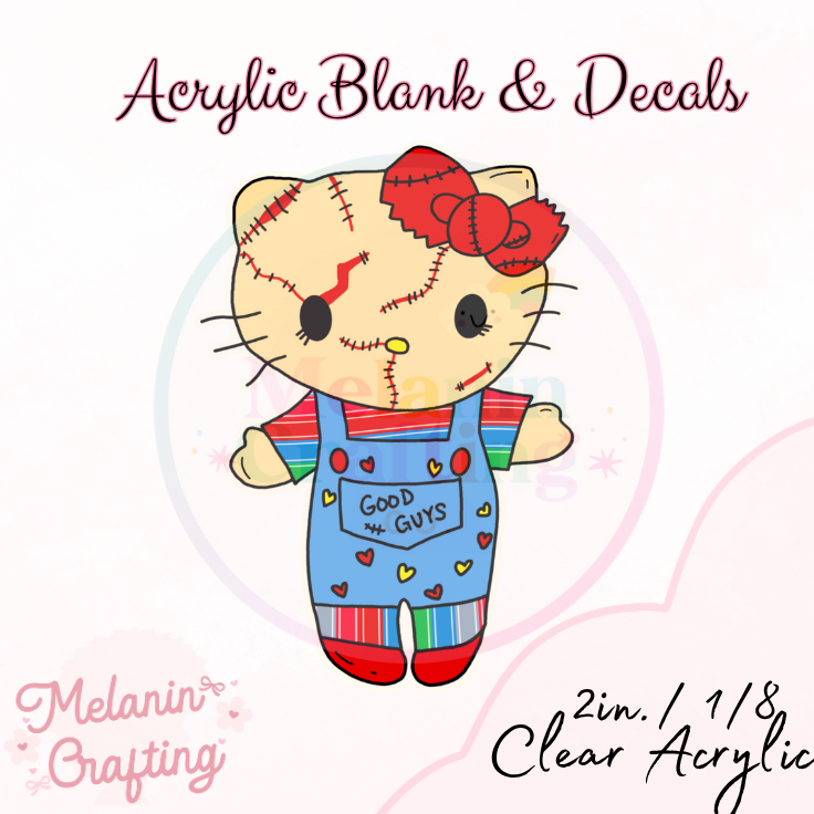 Good Guy Kitty Acrylic Blank & Decal Set
