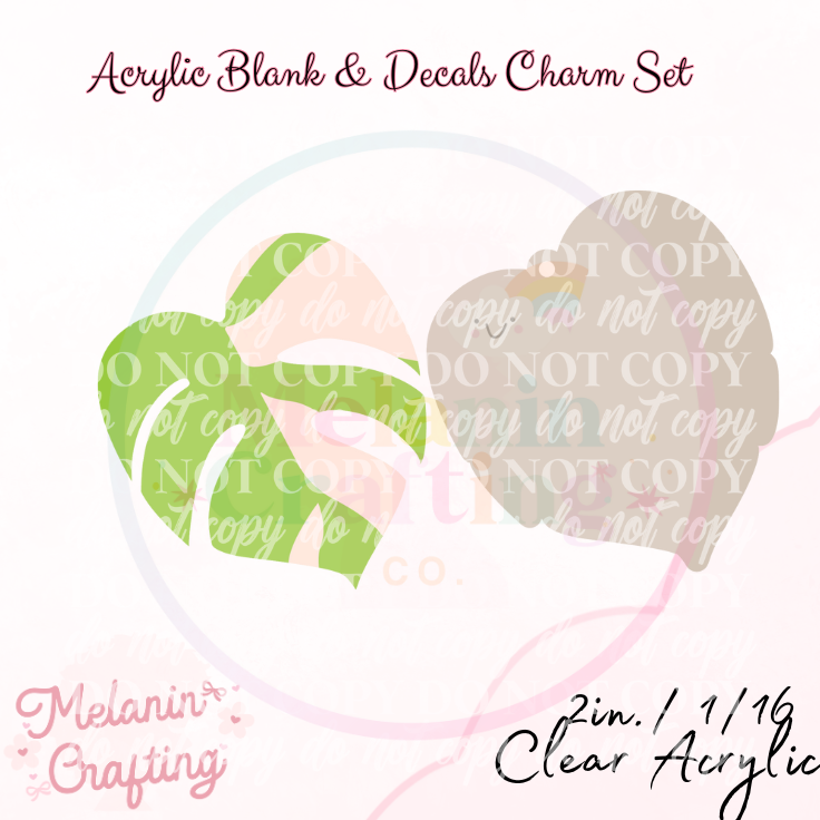 Pink & Green Charm & Decal Set