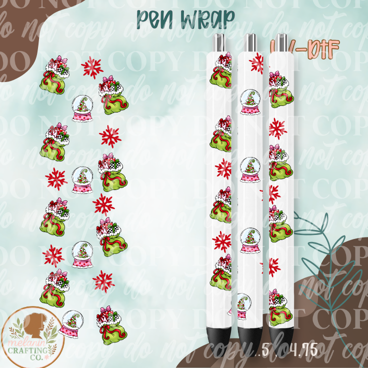 Whimsy Xmas UV DTF Pen Wrap