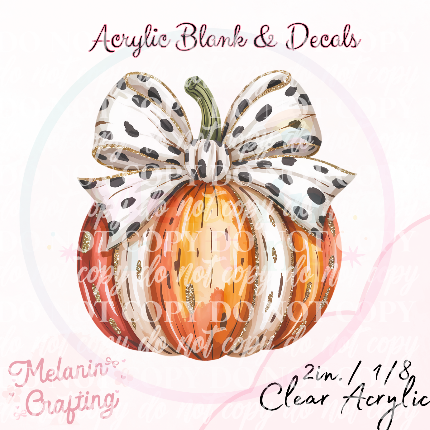 Autumn Pumpkin Acrylic Blank & Decal Set