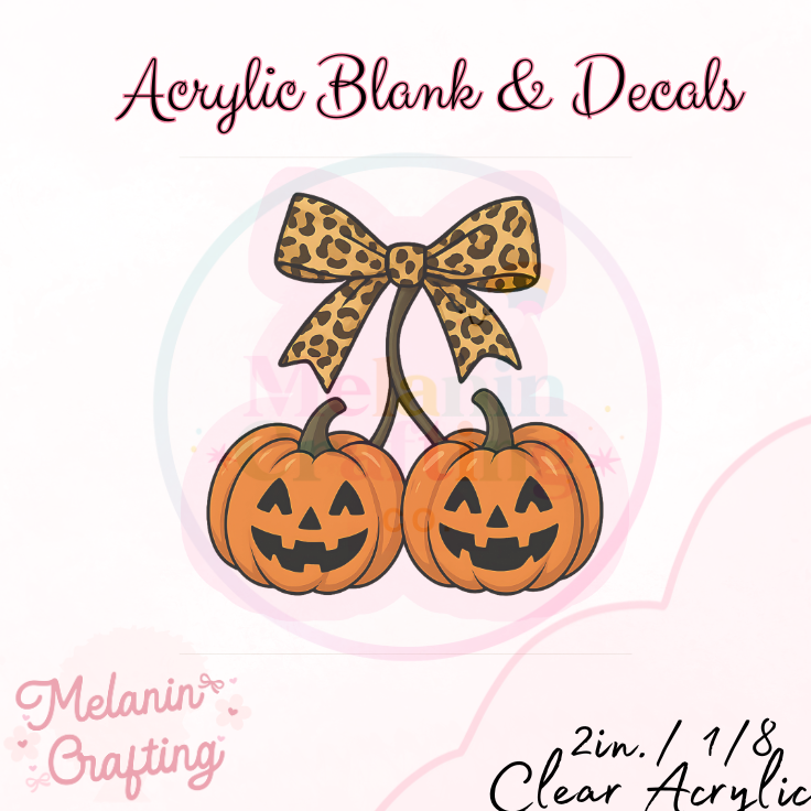 Pumpkin Cherries Acrylic Blank & Decal Set