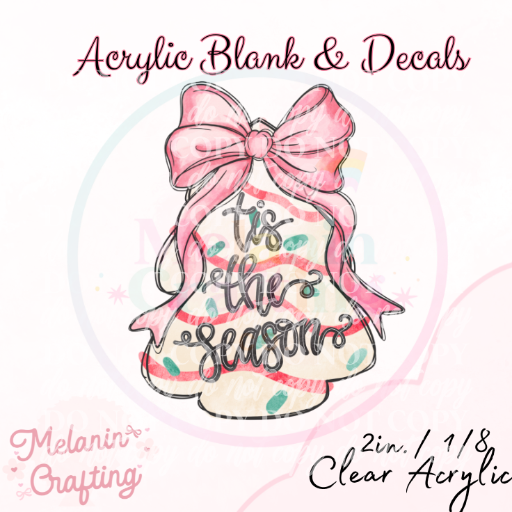 Christmas Cake Acrylic Blank & Decal Set