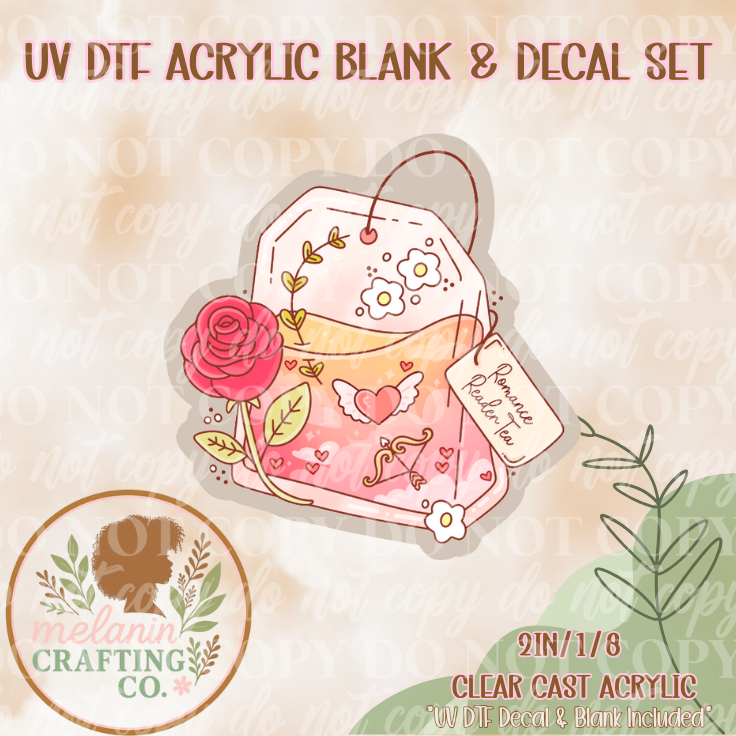 Romance Reader Tea UV DTF Acrylic Blank & Decal Set