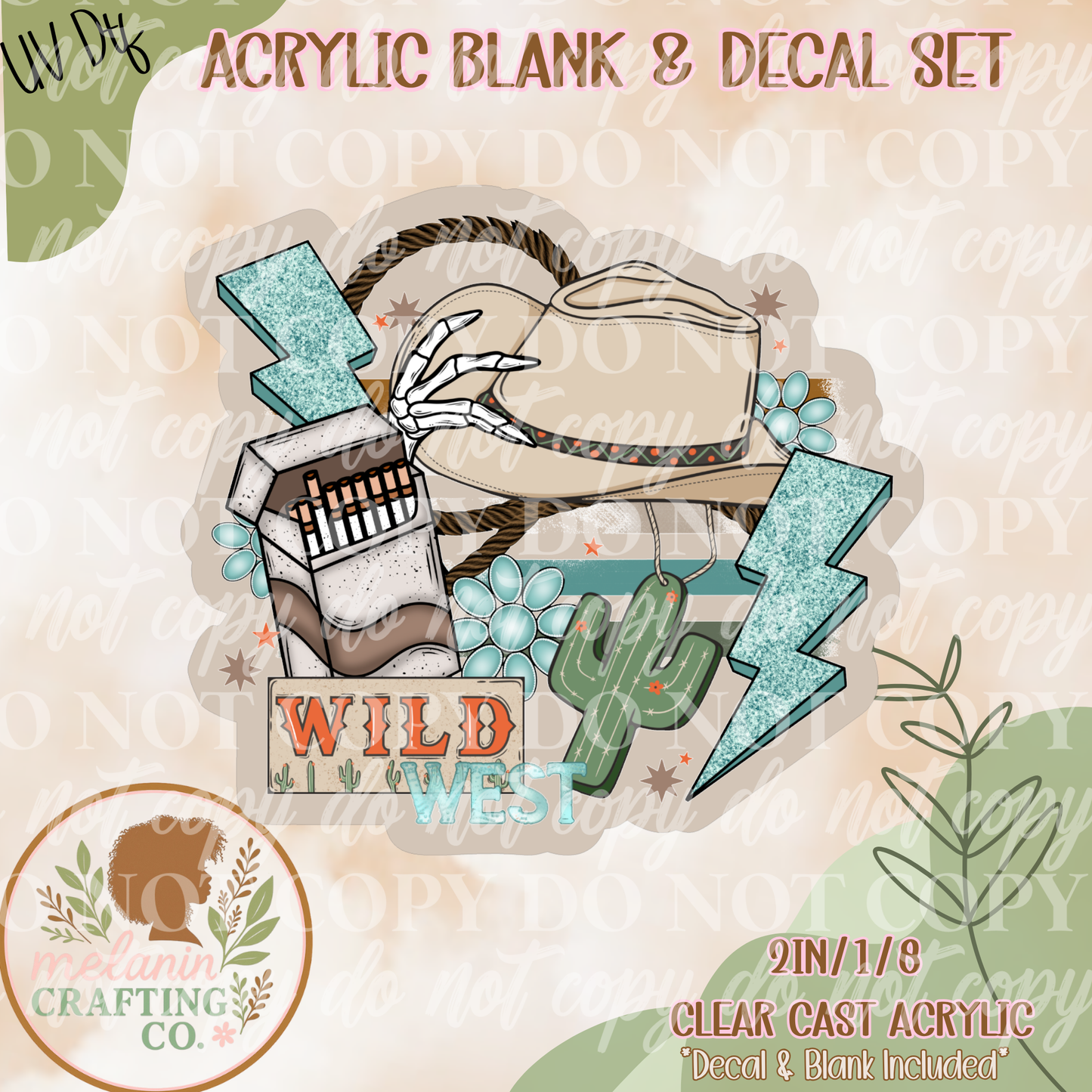 Wild West UV Dtf Acrylic Blank Set