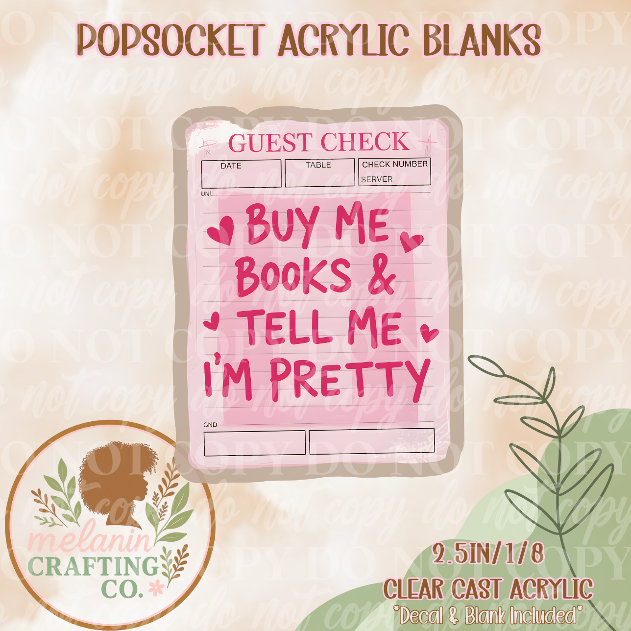 Buy Me Books Acrylic Blank & Decal For Pop Sockets