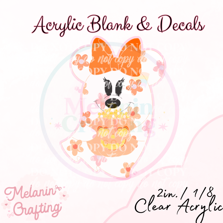Floral Ghost Acrylic Blank & Decal Set