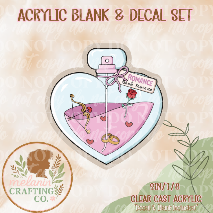Romance Book Essence Acrylic Blank & Decal Set