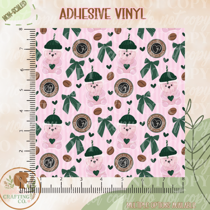 Light Pink Love Starbies Bear Adhesive Vinyl