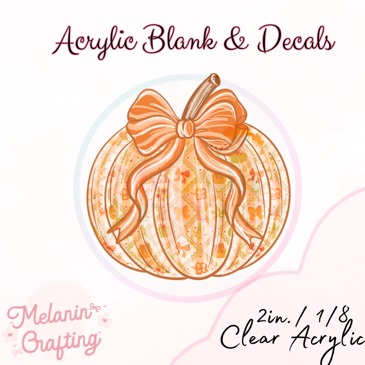 Lace Pumpkin Acrylic Blank & Decal Set
