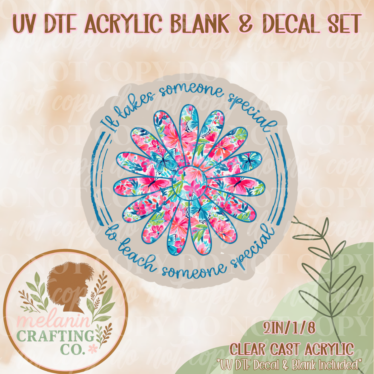 Someone Special To Teach UV Dtf Acrylic Blank & Decal Set