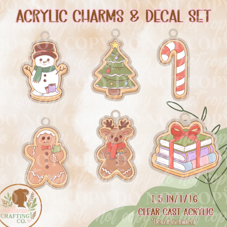 Festive Cookies Charm & Decal Set