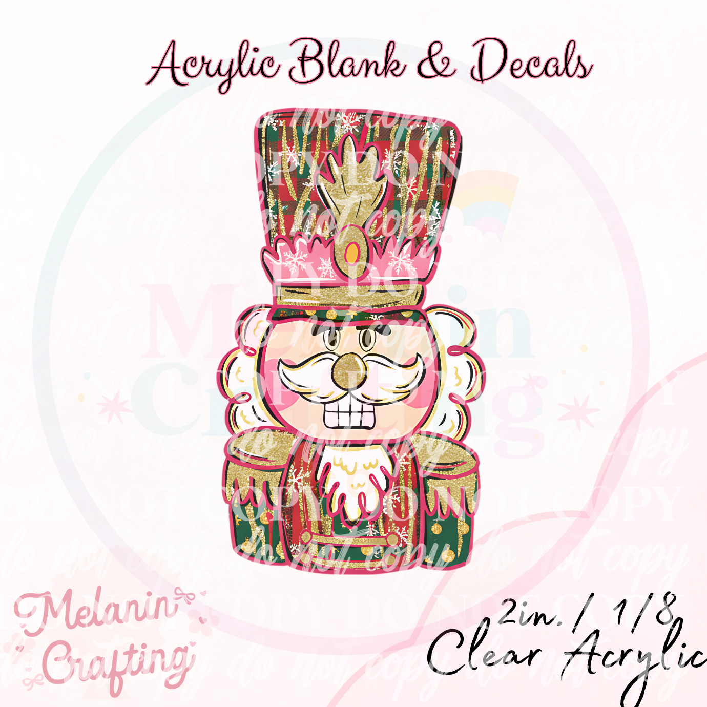 Brushstroke Nutcracker Acrylic Blank & Decal Set