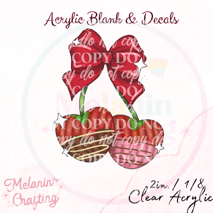 Strawberry Concha Acrylic Blank & Decal Set