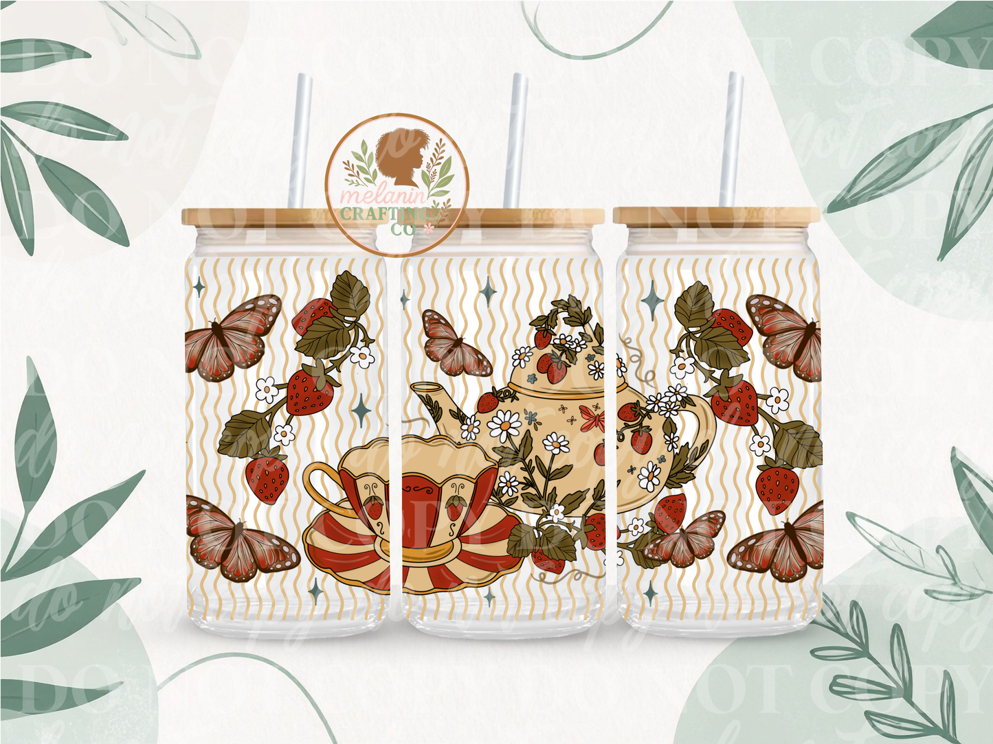 Strawberry Tea Party Cup Wrap
