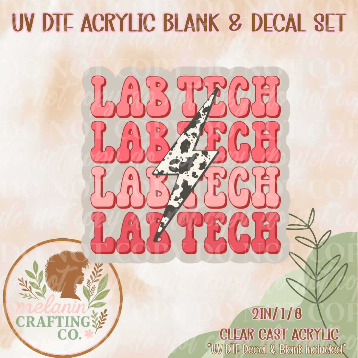 Lab Tech Western UV Dtf Acrylic Blank & Decal Set