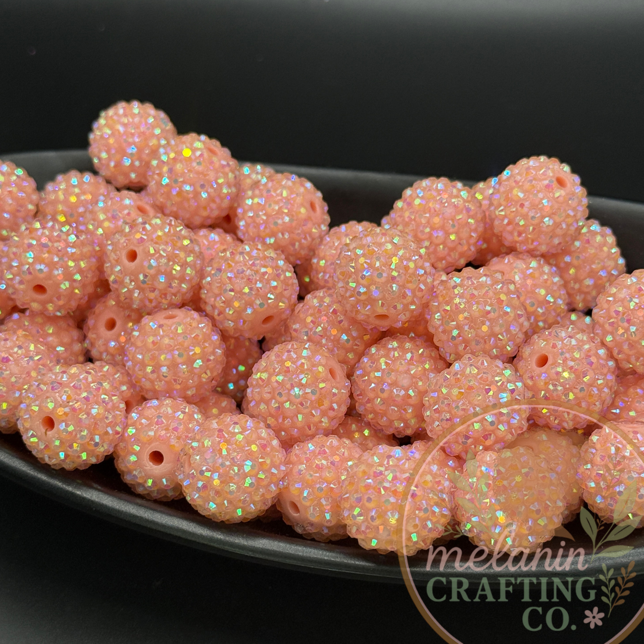 20mm Pastel Coral Bubblegum Beads