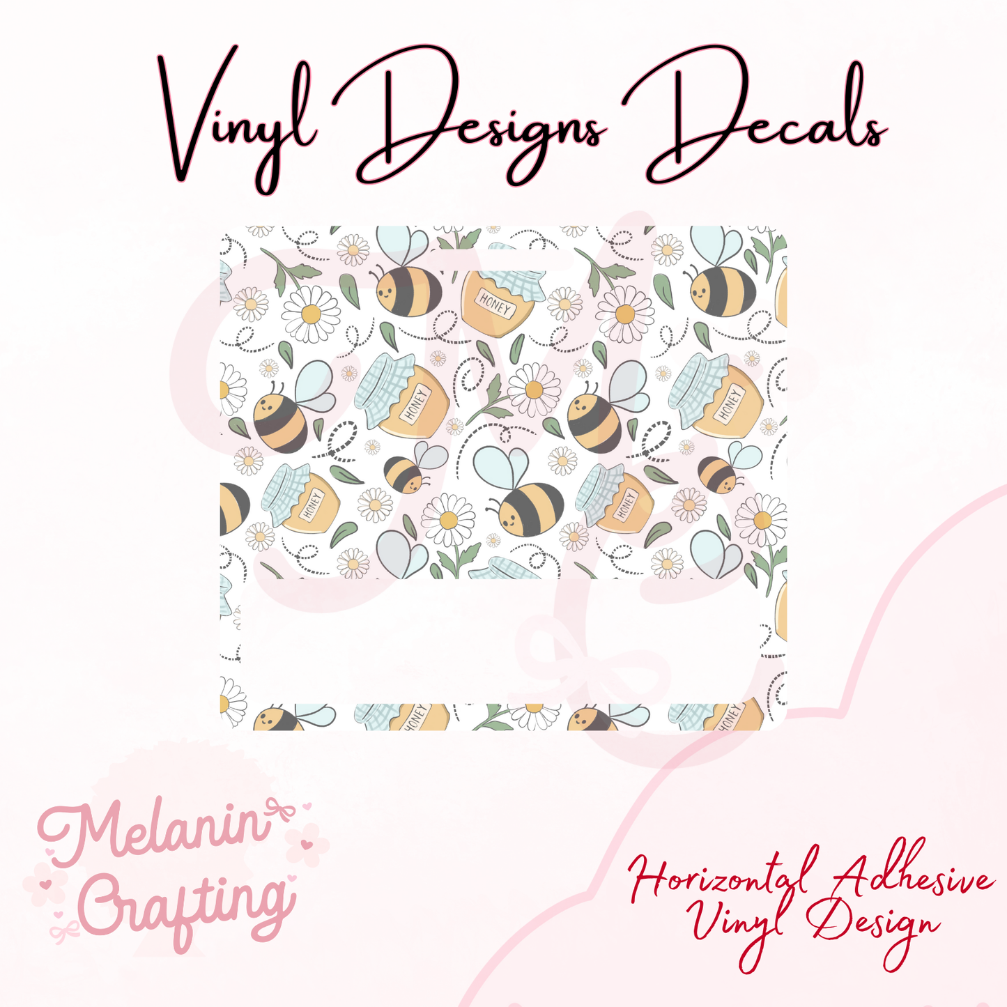Honey Bees Horizontal Vinyl Decal