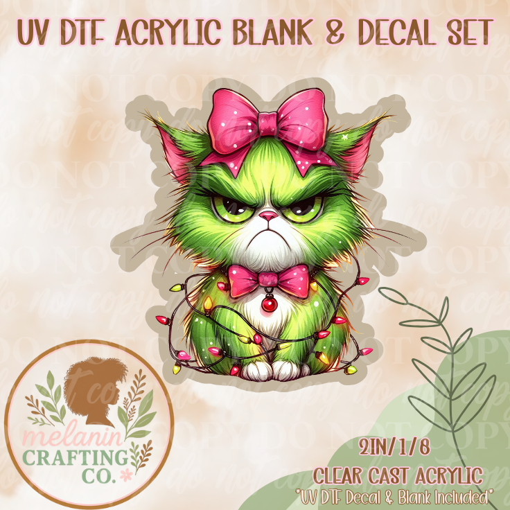 Grumpy Cat UV DTF Acrylic Blank & Decal Set