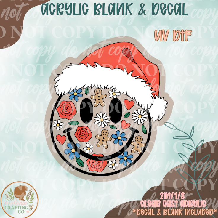 Festive Smiley UV DTF Acrylic Blank Set