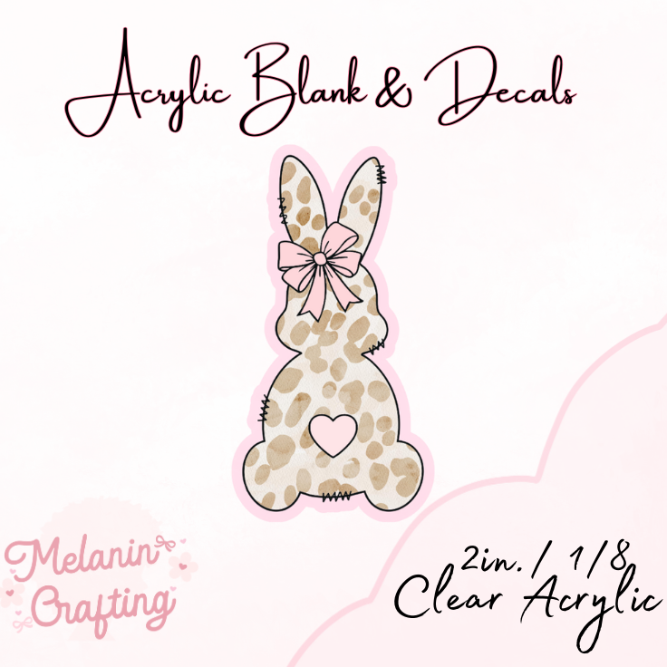 Leopard Bunny Acrylic Blank & Decal Set