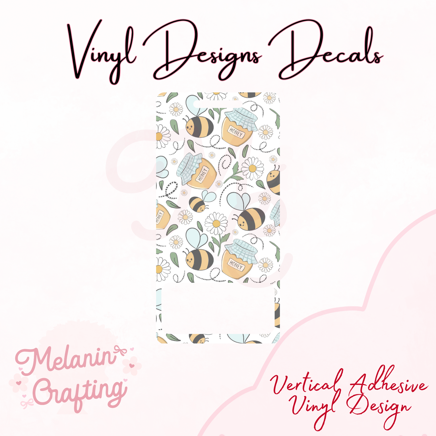 Honey Bees Vertical Vinyl Decal