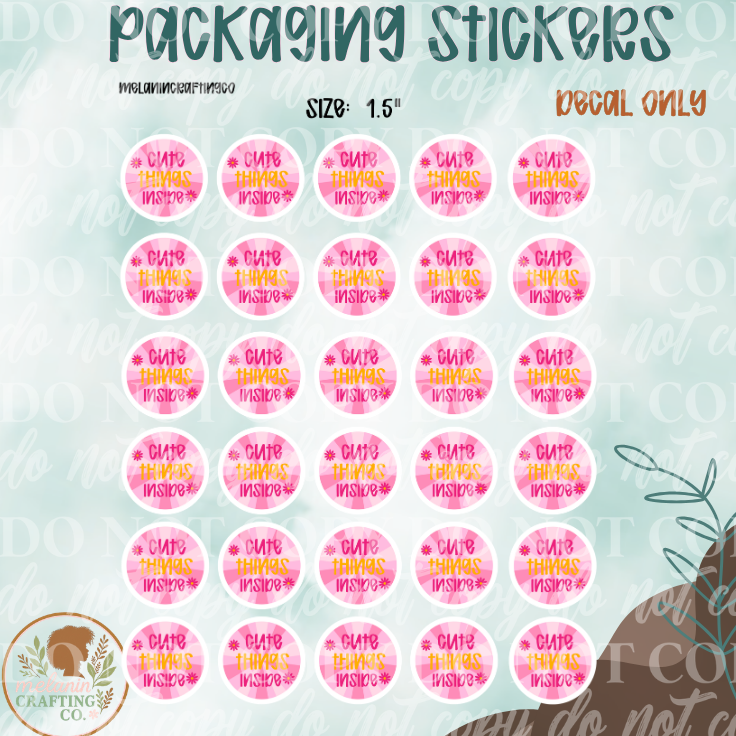 Cute Things Inside Packaging Stickers