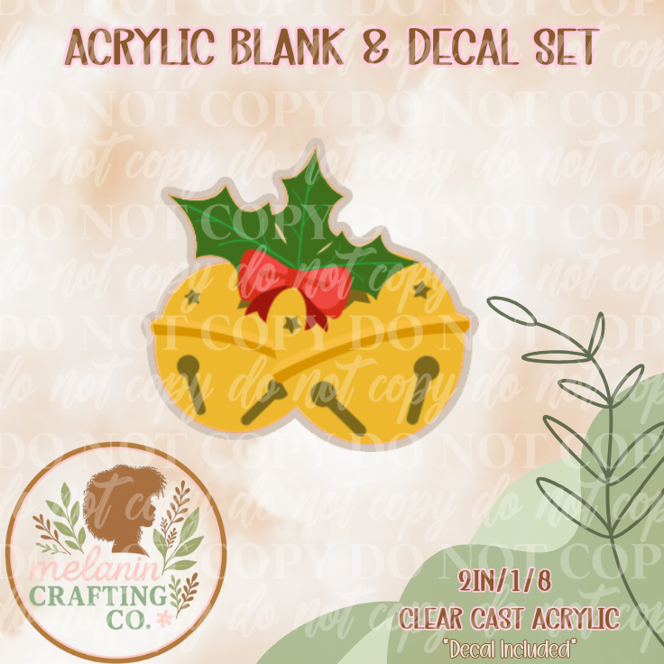 Jingle Bell Acrylic Blank & Decal Set