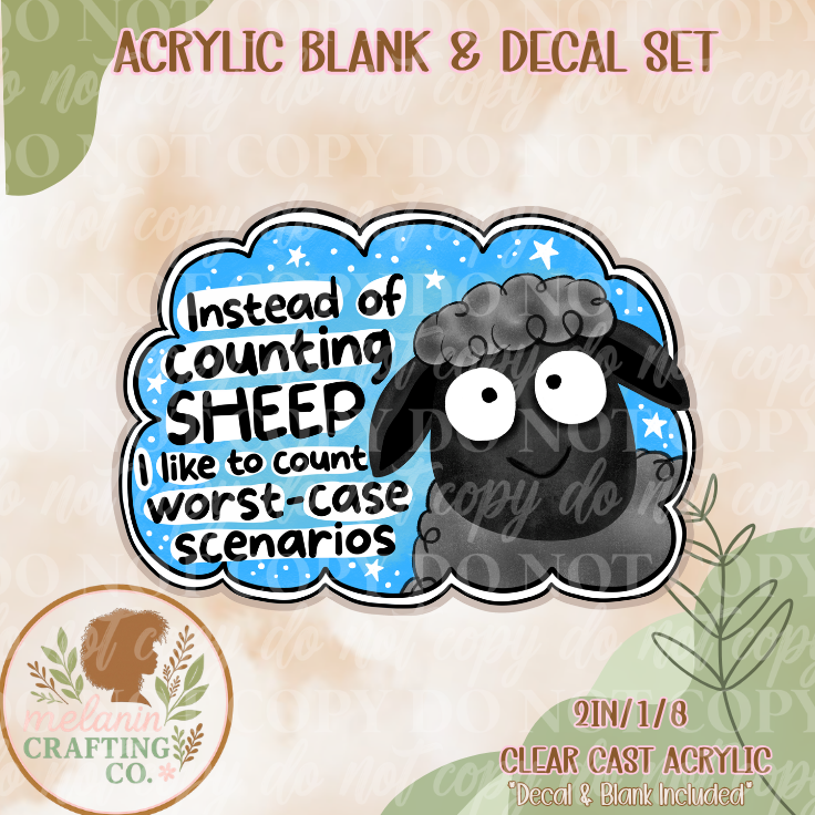 Counting Worse Case Scenarios Acrylic Blank & Decal Set
