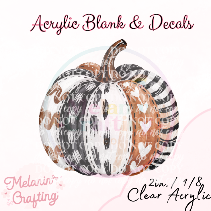 Aztec Pumpkin Acrylic Blank & Decal Set
