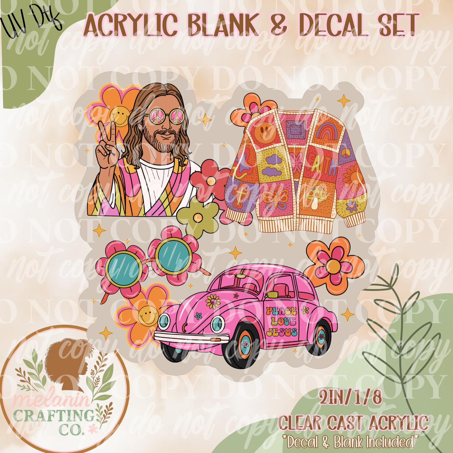Peace & Faith UV Dtf Acrylic Blank Set