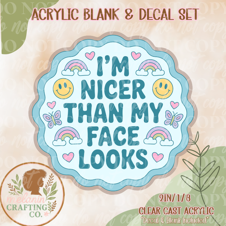 Face Looks Acrylic Blank & Decal Set