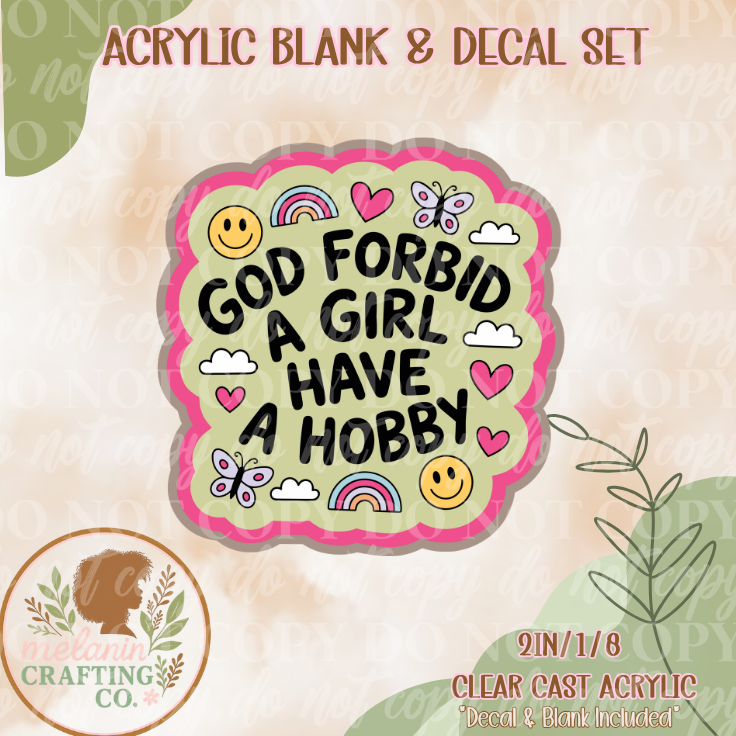 Hobby Girl Acrylic Blank & Decal Set