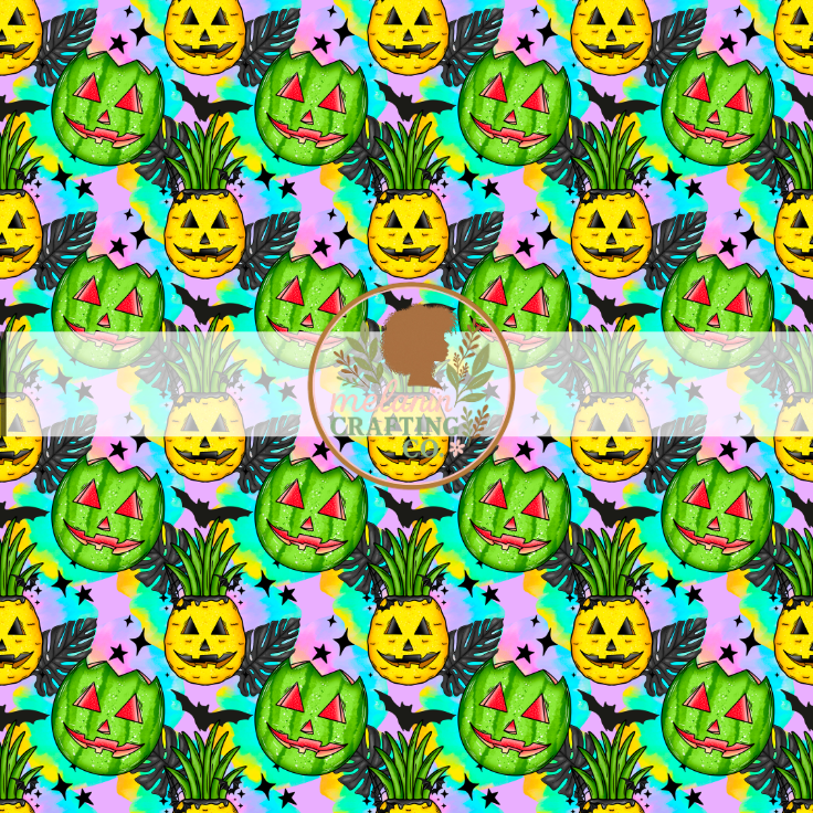 Neon Spooky Fruit 12x12 Adhesive Vinyl