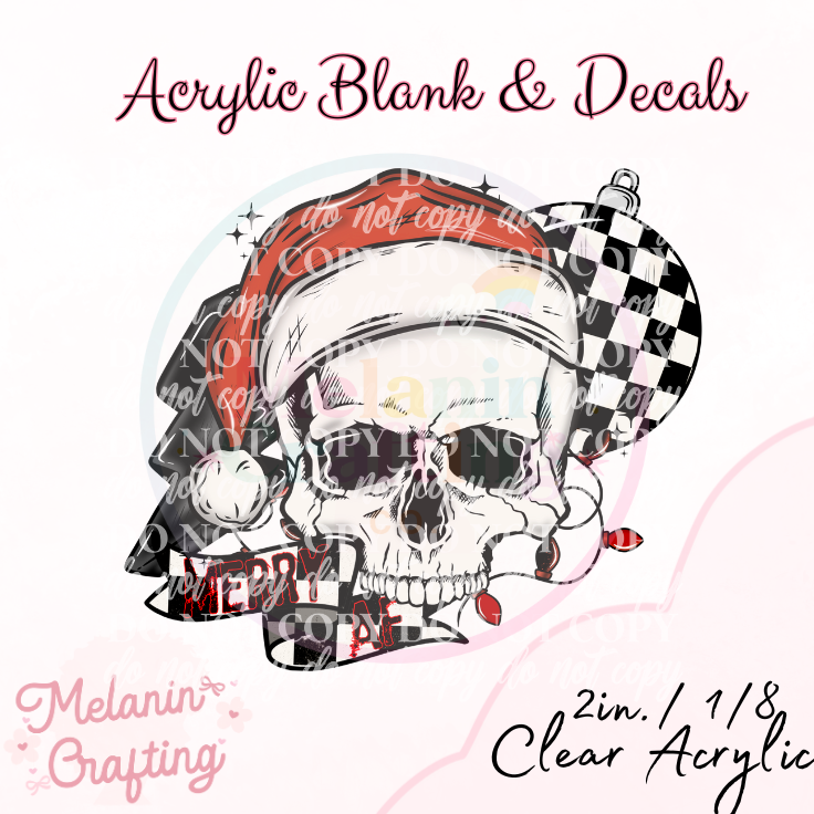 Merry AF Red Acrylic Blank & Decal Set