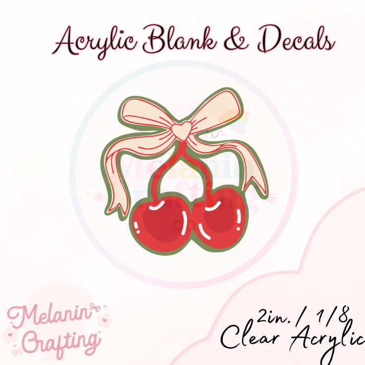 Bougee Cherry Acrylic Blank & Decal Set