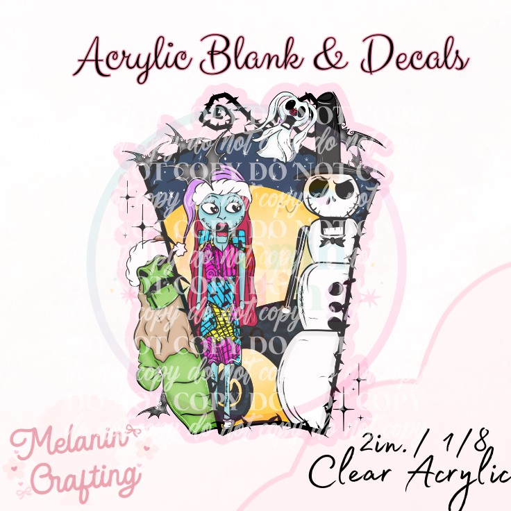 Nightmare Before Nutcracker Acrylic Blank & Decal Set